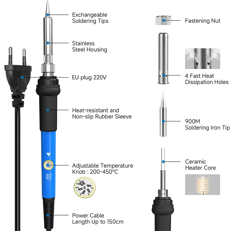 Adjustable Temp 220V 60W Elect - Soldering Iron Kit recension och pris
