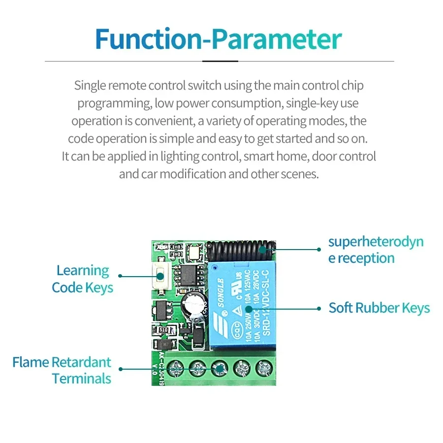 DC 12V Remote Control Smart Sw - Rf 433Mhz Module recension och pris